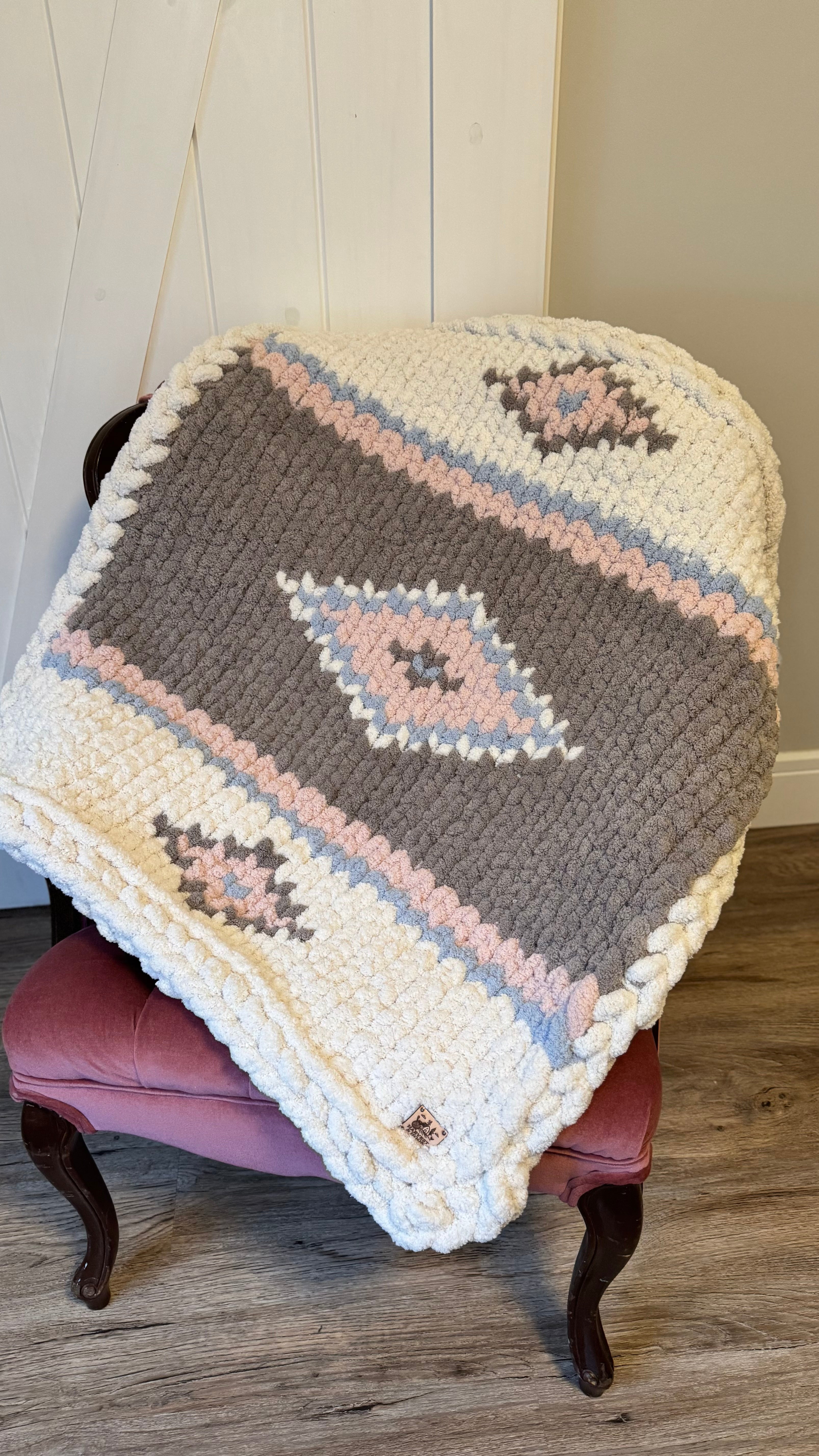 Pink Western Baby Blanket